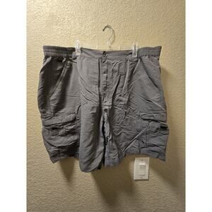 Worldwide Sportsman Shorts Mens 44 Gray Nylon Fishing Cargo 8" Quick Dry #B1